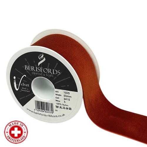 Velvet Ribbon - Acajou Bronze (50mm x 5m)