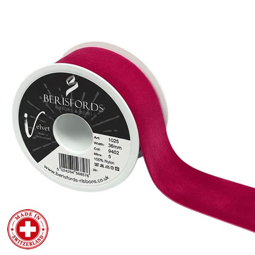 Velvet Ribbon - Fuchsia Beauty (36mm x 5m)