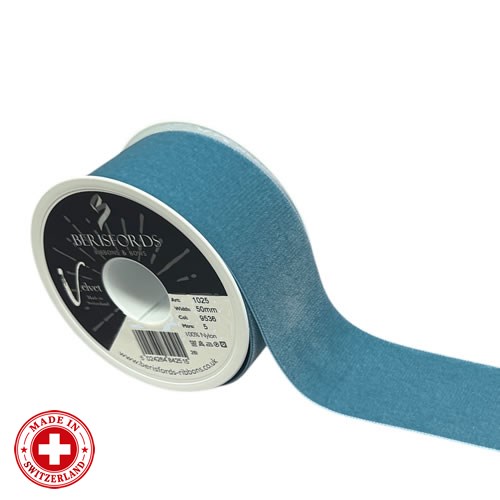 Velvet Ribbon - Williamsberg Blue (50mm x 5m)