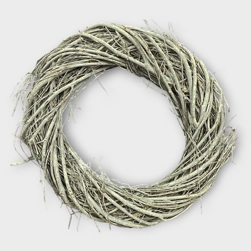 WILD WILLOW WREATH RING WHITEWASHED 30CM