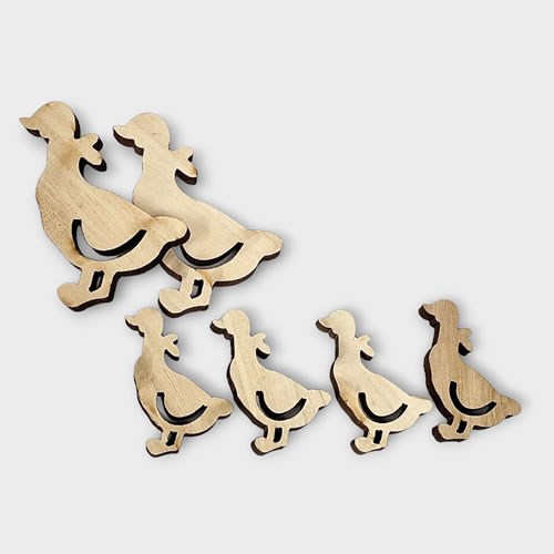 Wooden Ducks Assorted Sizes (x6)