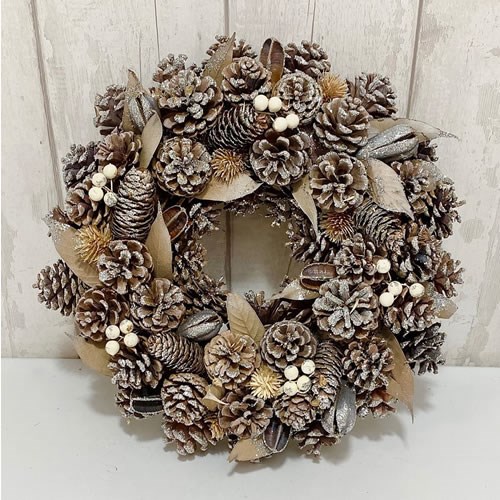 Wreath - Natural Glitter 28cm