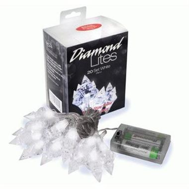 Decor Lites - White Diamond Cut 20 Light Set