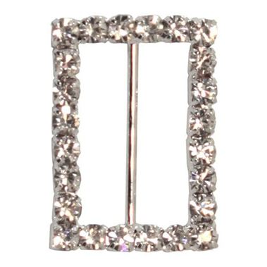 Diamante Rectangle Buckles 25mm