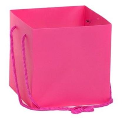 Hand Tied Gift Bag - Hot Pink 17x17cm
