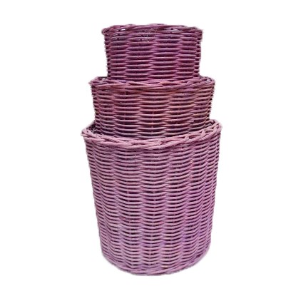 Three-Stack Lavender Willow Pots