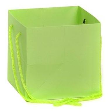 Hand Tied Gift Bag - Lime 17x17cm