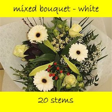 Bouquet Mixed White - 20 stems
