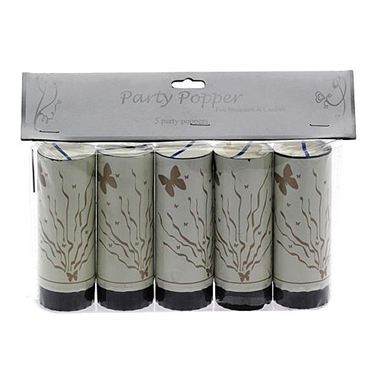 Wedding Poppers - Ivory + Gold Butterflies