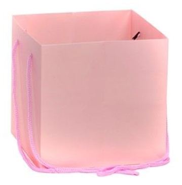 Hand Tied Gift Bag - Pink 17x17cm