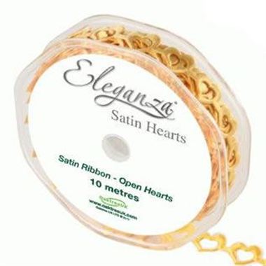 Ribbon Satin Hearts - Gold