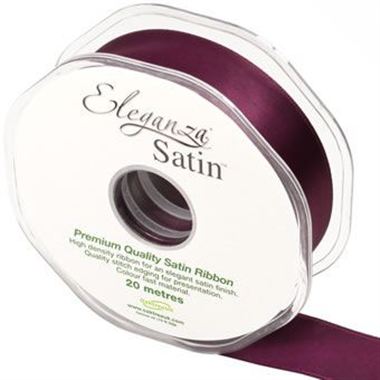 Ribbon Satin Aubergine - 25mm