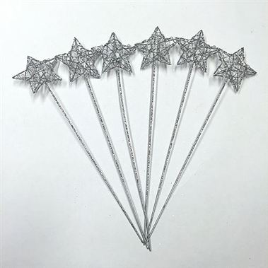Star Wand Silver (x6)