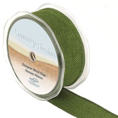 Ribbon Hessian Green - 38mm