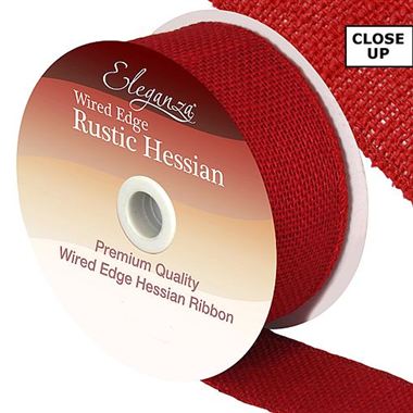 Ribbon Hessian Red - 50mm