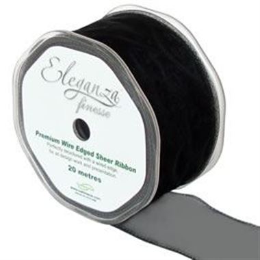 Ribbon Organza Black - 50mm