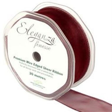 Ribbon Organza Burgundy - 32mm