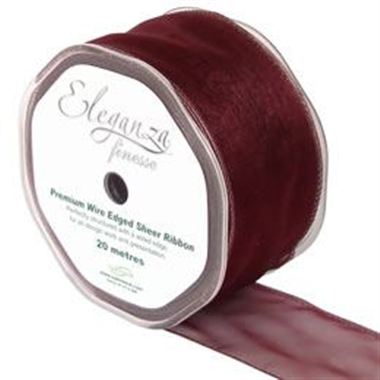 Ribbon Organza Burgundy - 50mm 