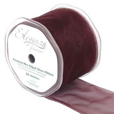 Ribbon Organza Burgundy - 70mm  