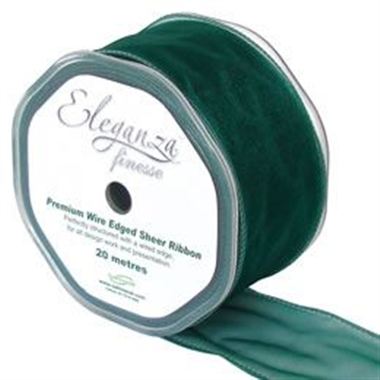 Ribbon Organza Green - 50mm