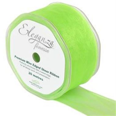 Ribbon Organza Lime Green - 50mm