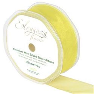 Ribbon Organza Pale Yellow - 32mm