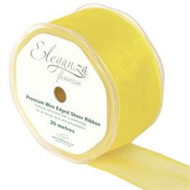 Ribbon Organza Pale Yellow - 50mm