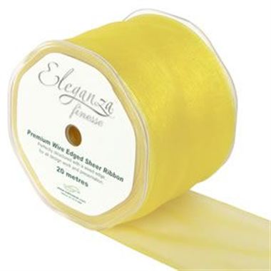 Ribbon Organza Pale Yellow - 70mm