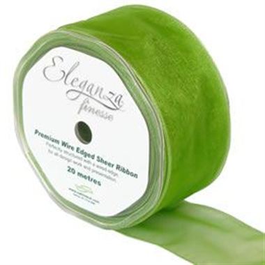 Ribbon Organza Pistachio Green - 50mm