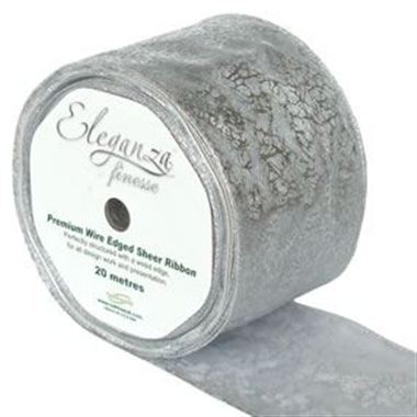 Ribbon Organza Silver Bullion - 70mm