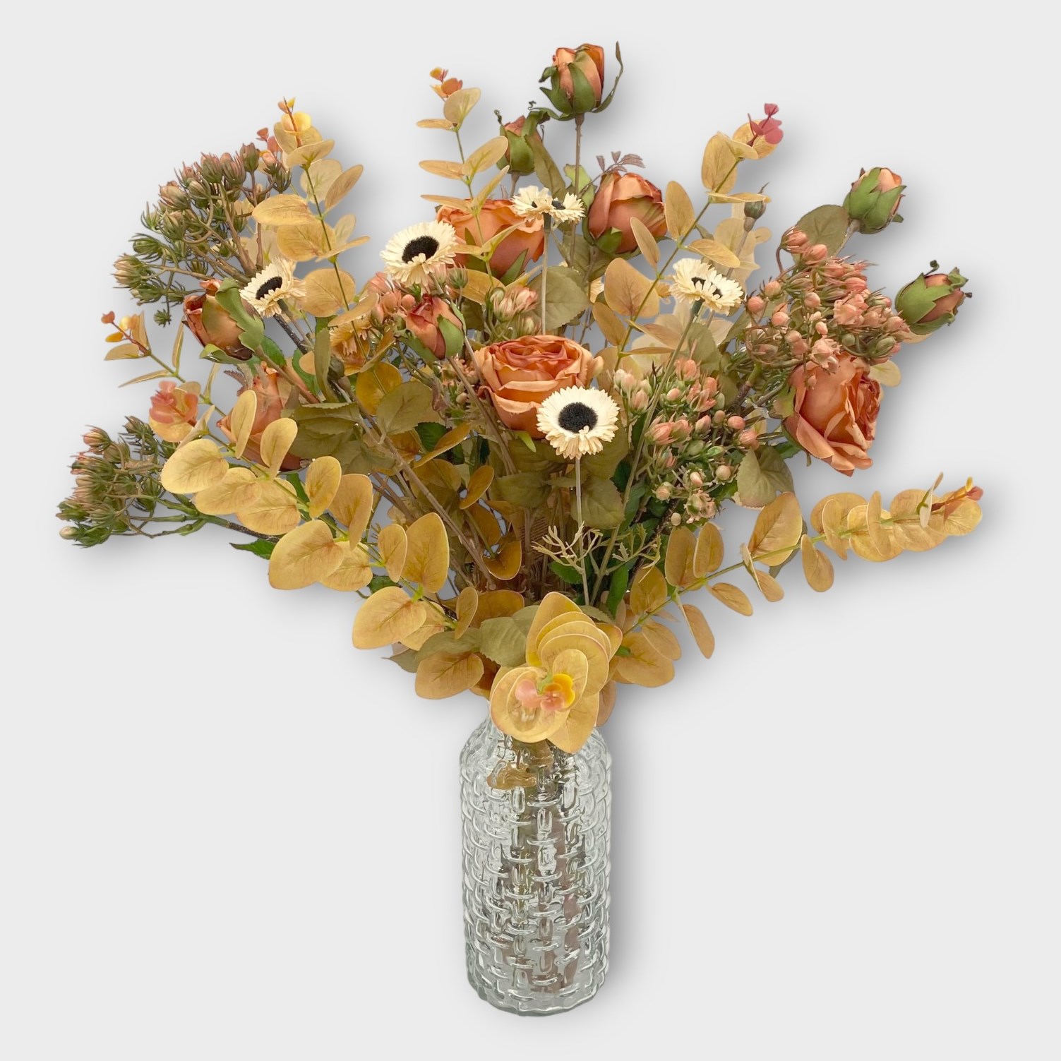 Artificial Faux Flower Arrangement Kit With Vase Amelia Silk Flowers UK