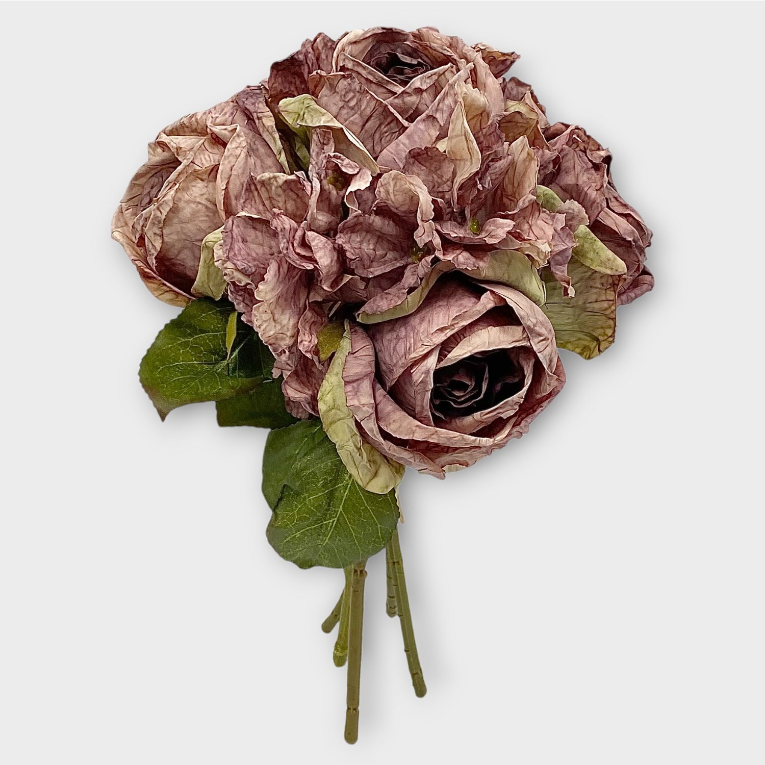 Artificial Faux Dried Valera Rose Mauve Wholesale Dutch Flowers