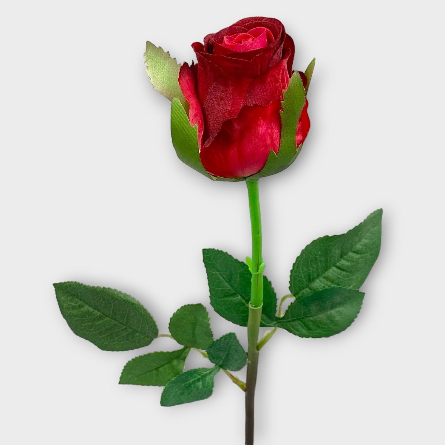 Artificial Faux Silk Flowers & Foliage UK Artificial Red Rose Buds 44cm