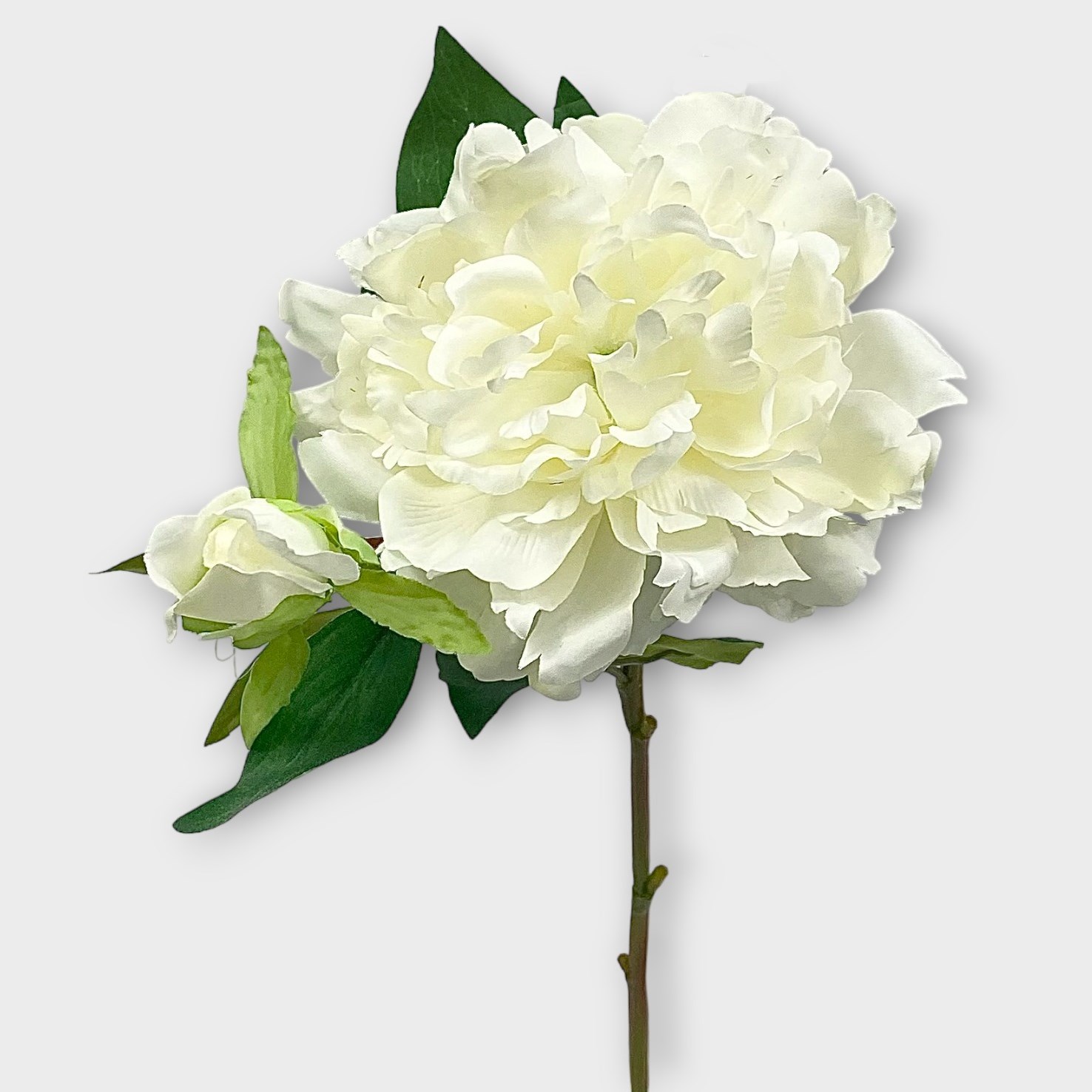 Artificial Faux Silk Flowers & Foliage UK Artificial Faux Cream Peony 66cm