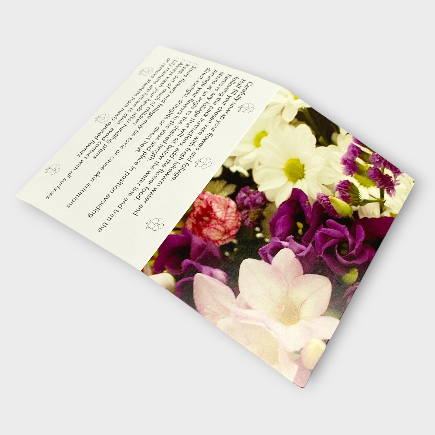 Florists Folding Message Gift Cards Mixed Flowers Message Cards for