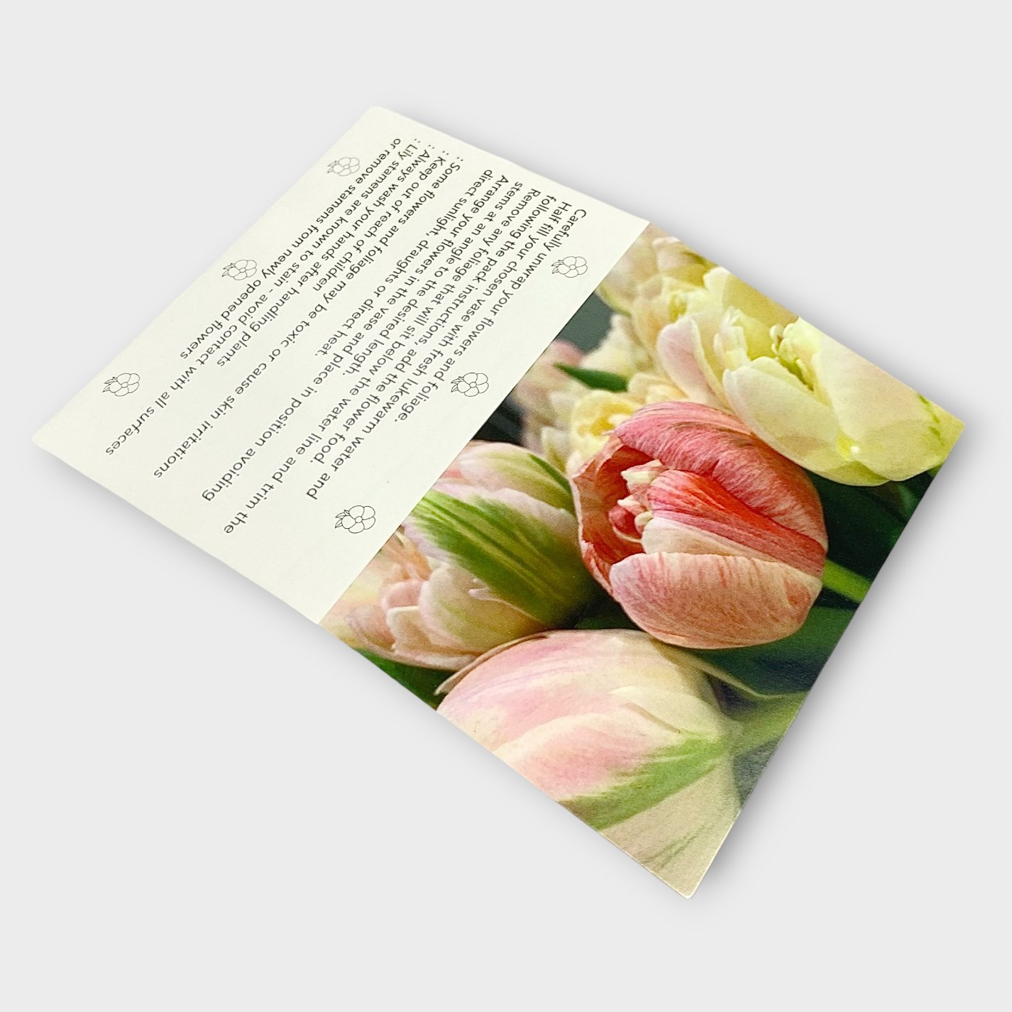 Florists Folding Message Gift Cards Tulips Message Cards for