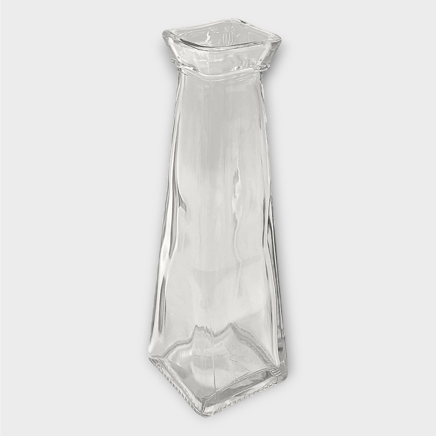 Pyramid Glassware Glass Square Pyramid Vase 19.5cm | Glassware | Home Decor Wholesale ...