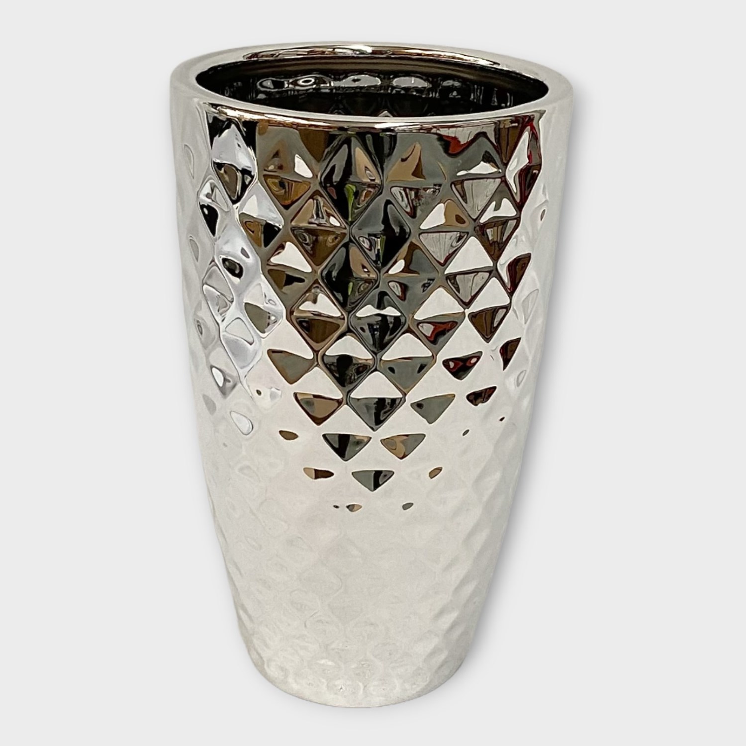 Metallic Silver Pineapple Vase 24cm WholesaleFlorist Supplies UK