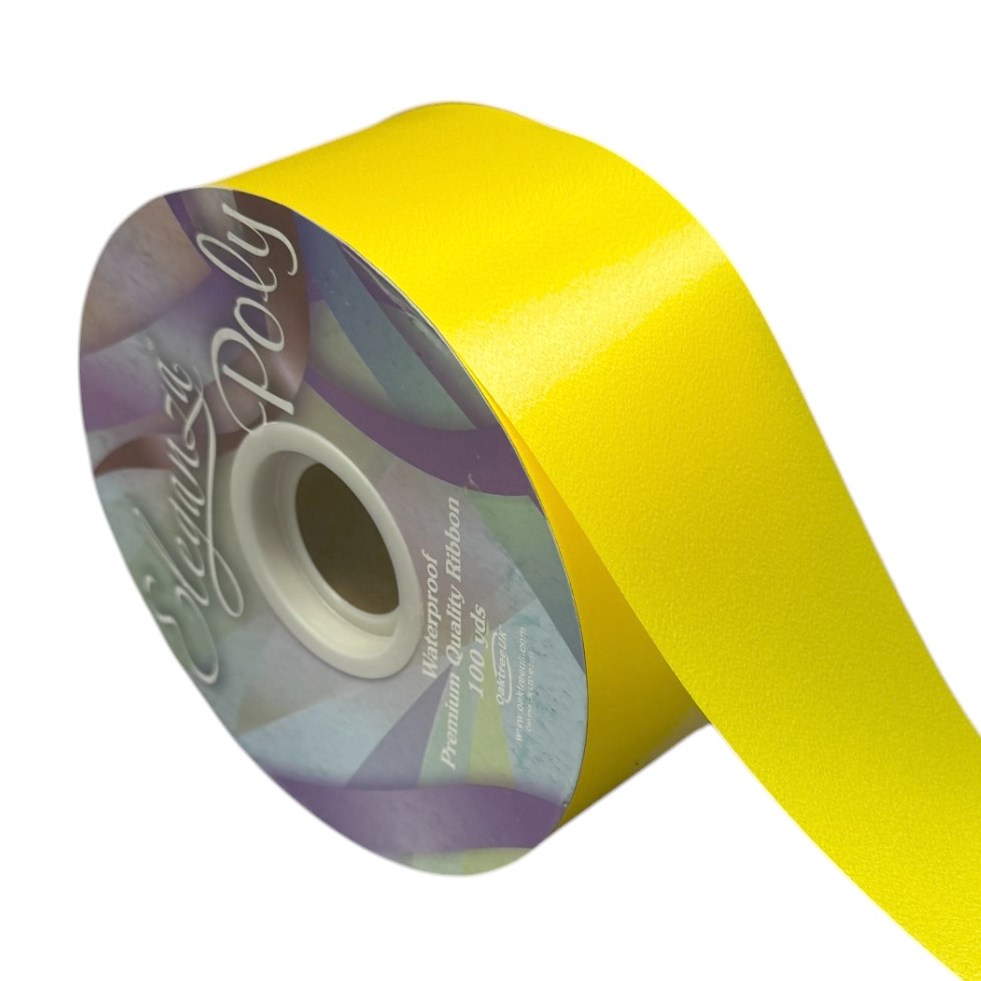 Poly Ribbon Yellow | Wholesale Florist Supplies UK | Triangle Nursery